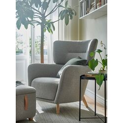 Fotoliu cu puf Ikea Oskarshamn/Tibbleby (Bej/Gri) Thumb