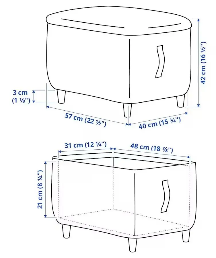 Fotoliu cu puf Ikea Oskarshamn/Tibbleby (Bej/Gri)