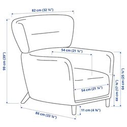 Fotoliu cu puf Ikea Oskarshamn/Tibbleby (Bej/Gri) Thumb
