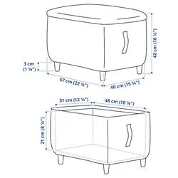Fotoliu cu puf Ikea Oskarshamn (Tonerud Roşu) Thumb