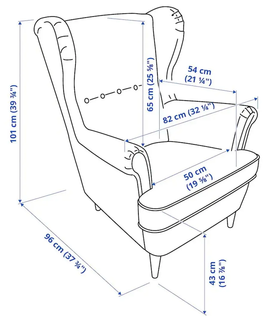 Fotoliu cu puf Ikea Strandmon/Djuparp (Verde inchis)