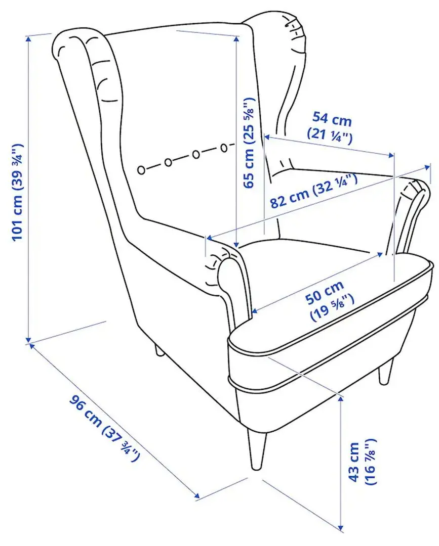 Fotoliu cu puf Ikea Strandmon (Kelinge Bej)