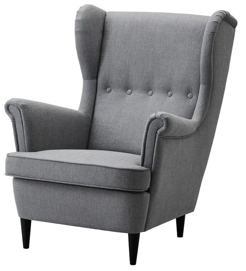 Fotoliu cu puf Ikea Strandmon (Nordvalla Gri Inchis)