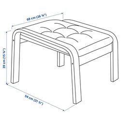 Fotoliu cu taburet Ikea Poang (Furnir Stejar Alb/Gunnared Verde Deschis) Thumb