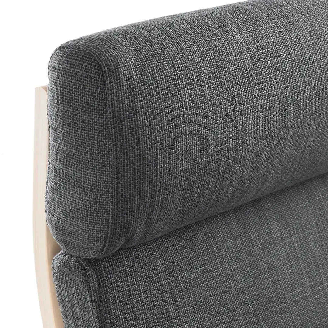 Fotoliu cu taburet Ikea Poang (Furnir Mesteacăn/Hillared Antracit)