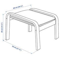 Fotoliu cu taburet Ikea Poang (Furnir Mesteacăn/Hillared Antracit) Thumb
