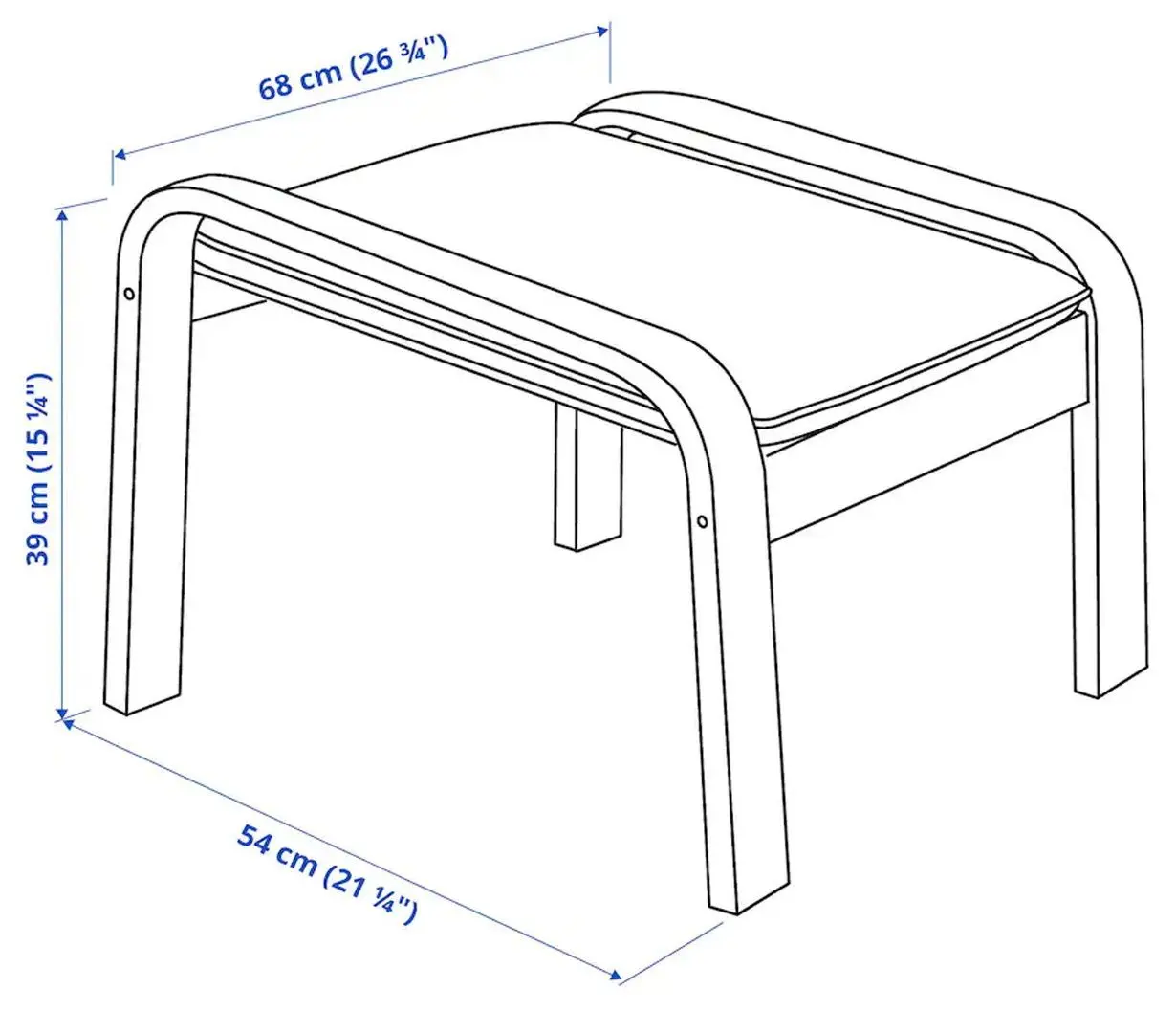 Fotoliu cu taburet Ikea Poang (Furnir Mesteacăn/Hillared Antracit)