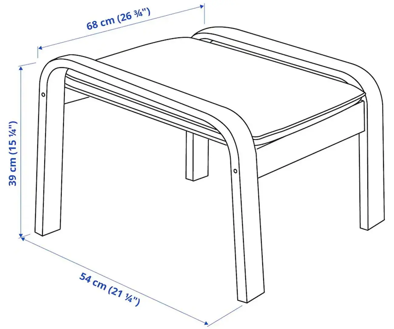 Fotoliu cu taburet Ikea Poang (Furnir Mesteacăn/Hillared Bej)
