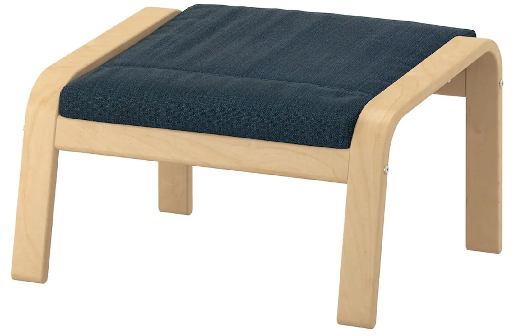 Fotoliu cu taburet Ikea Poang (Furnir Mesteacăn/Hillared Albastru Inchis)