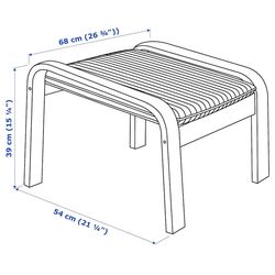 Fotoliu cu taburet Ikea Poang (Furnir Mesteacăn/Knisa Negru) Thumb