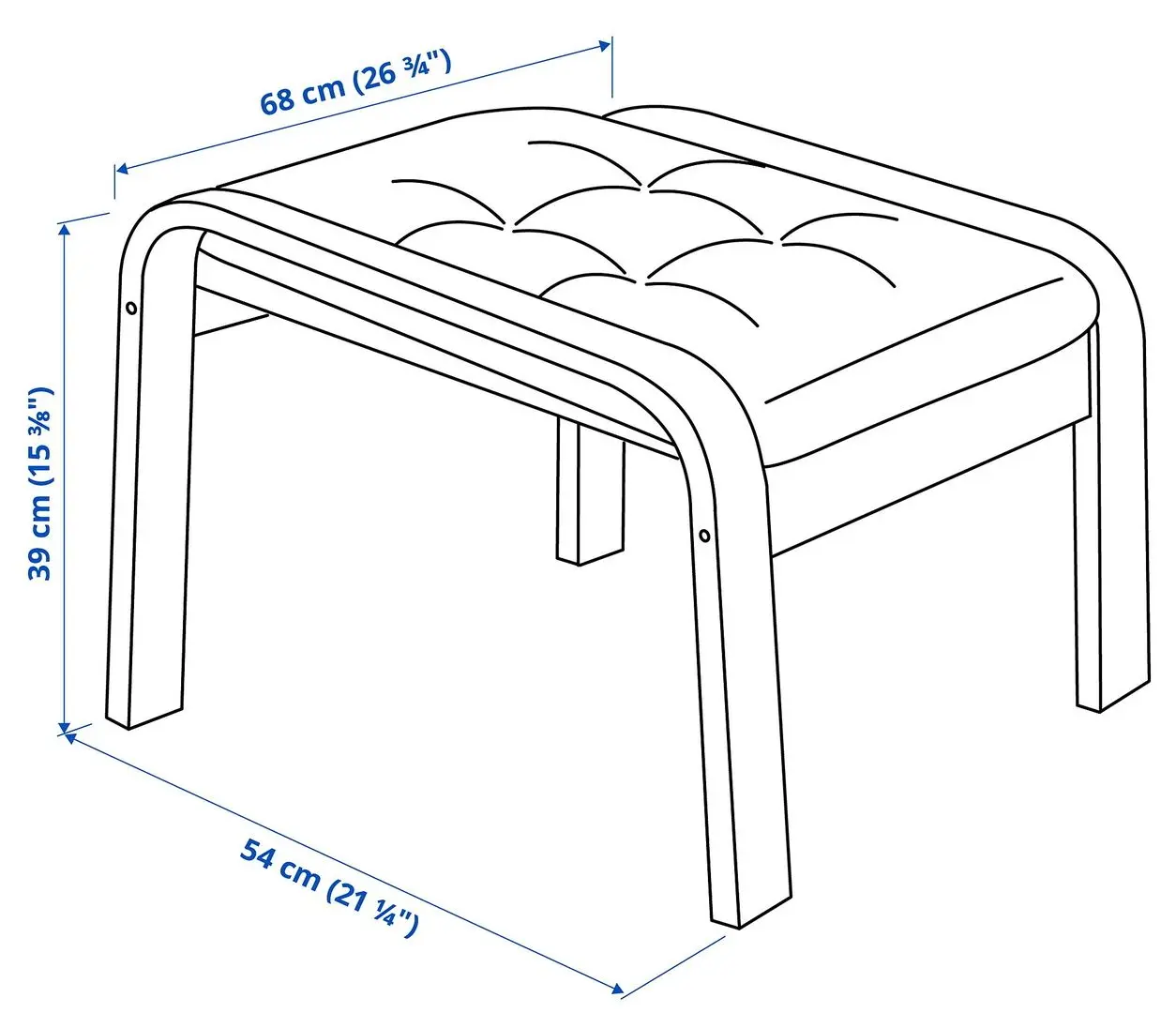 Fotoliu cu taburet Ikea Poang (Negru-Maro/Gunnared Verde Deschis)