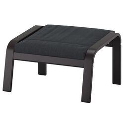 Fotoliu cu taburet Ikea Poang (Negru-maro/Hillared Antracit) Thumb
