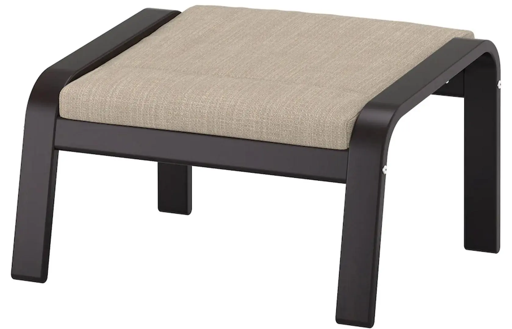 Fotoliu cu taburet Ikea Poang (Negru-maro/Hillared Bej)