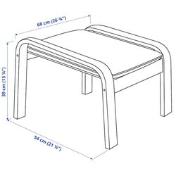 Fotoliu cu taburet Ikea Poang/Hillared (Negru-maro/Albastru inchis) Thumb