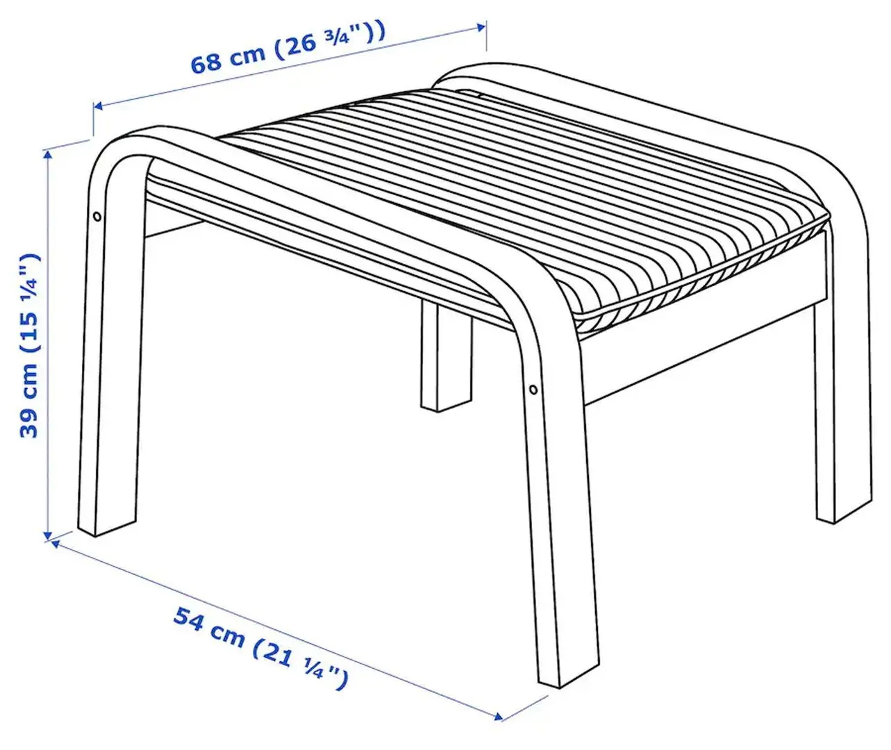 Fotoliu cu taburet Ikea Poang (Negru-maro/Knisa Negru)