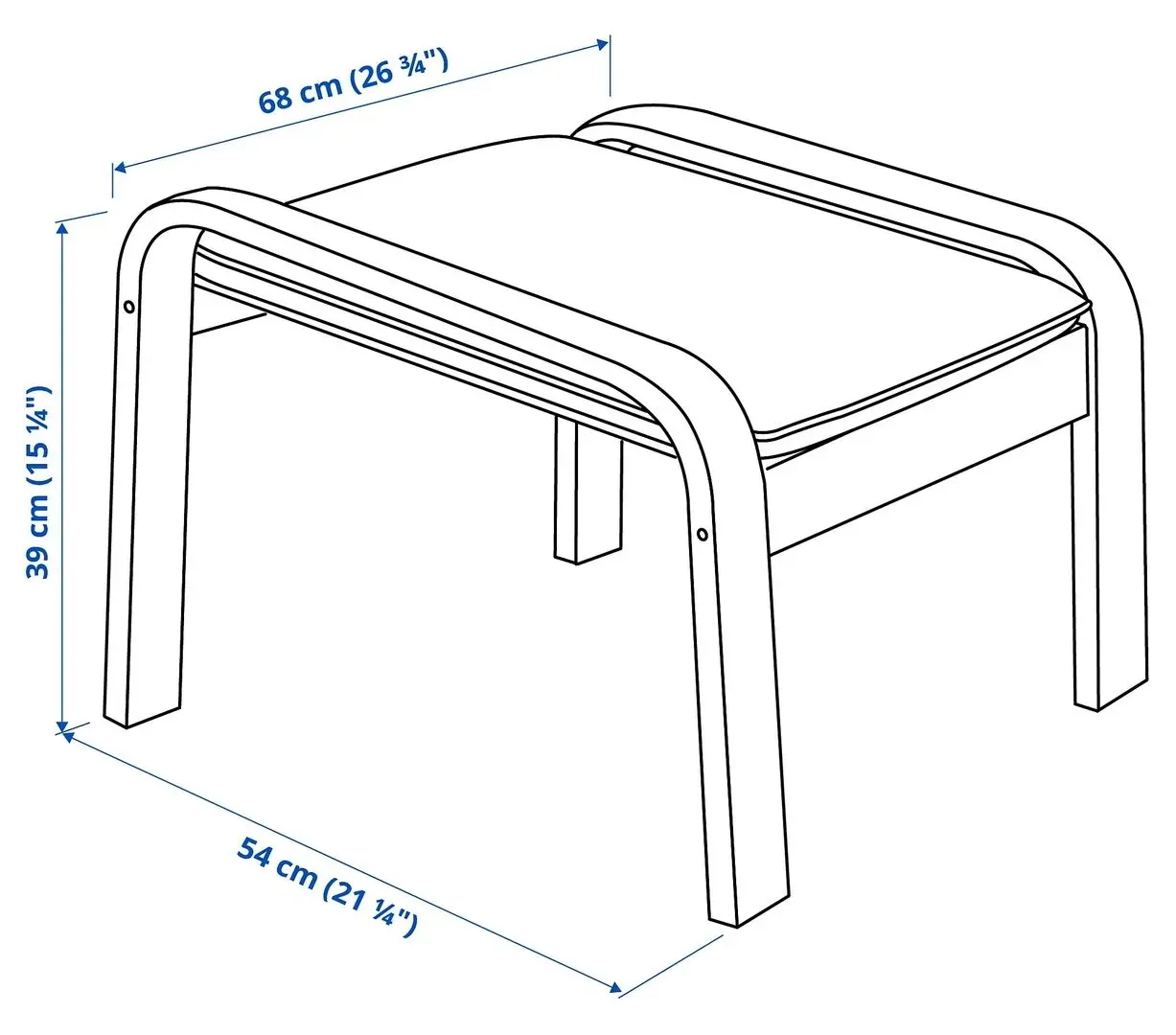 Fotoliu cu taburet Ikea Poang/Glose (Furnir stejar alb/Ecru)