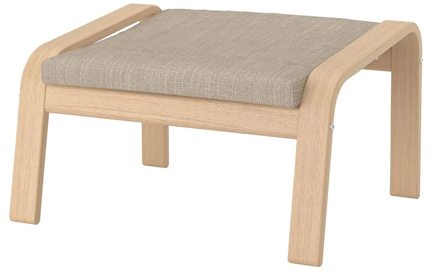 Fotoliu cu taburet Ikea Poang (Furnir Stejar Alb/Hillared Bej)