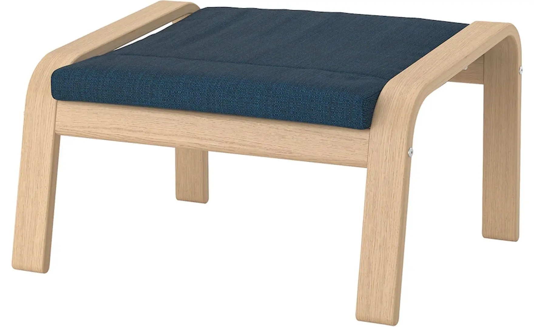 Кресло с табуретом Ikea Poang (Дубовый Шпон Беленый/Хилларед Темно-синий)