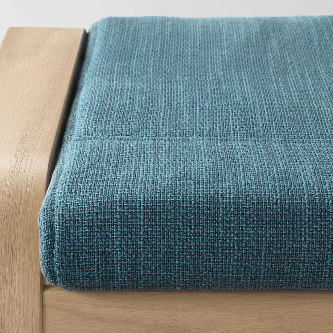 Кресло с табуретом Ikea Poang (Дубовый Шпон Беленый/Хилларед Темно-синий)