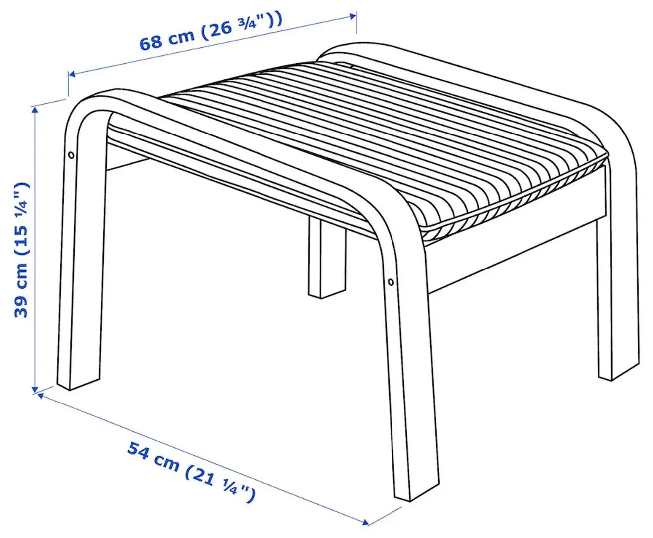 Fotoliu cu taburet Ikea Poang (Furnir Stejar Alb/Knisa Negru)