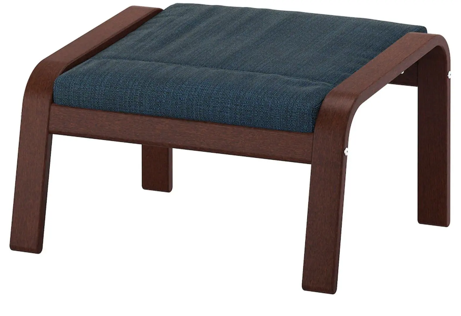 Fotoliu cu taburet Ikea Poang/Hillared (Maro/Albastru inchis)