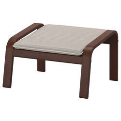 Fotoliu cu tabureta Ikea Poang/Knisa (Maro/Bej deschis) Thumb