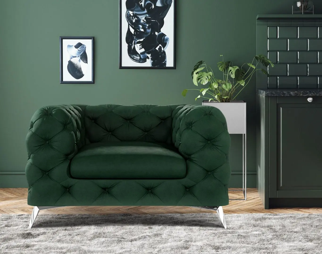 Fotoliu Inspira Furniture Chelsea Riviera 38 (Dark Green)