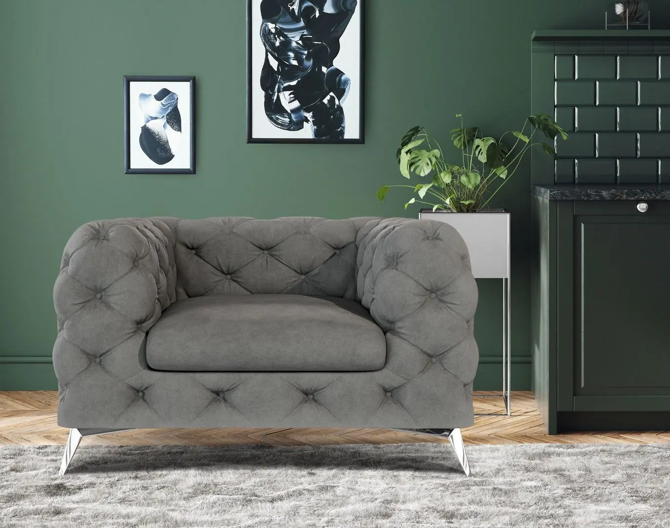 Fotoliu Inspira Furniture Chelsea Riviera 91 (Grey)