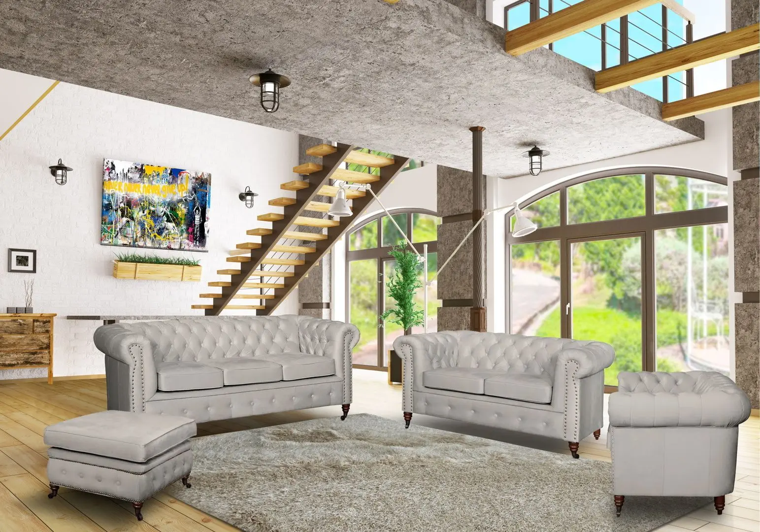 Fotoliu Inspira Furniture Oxford with Casters/York Amore 31 (Grey)