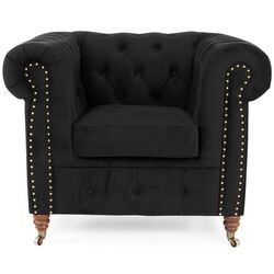 Кресло Inspira Furniture Oxford with Casters Riviera 100 (Black) Thumb