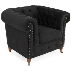 Кресло Inspira Furniture Oxford with Casters Riviera 100 (Black) Thumb