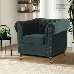 Fotoliu Inspira Furniture Oxford with Casters Riviera 38 (Dark Green)