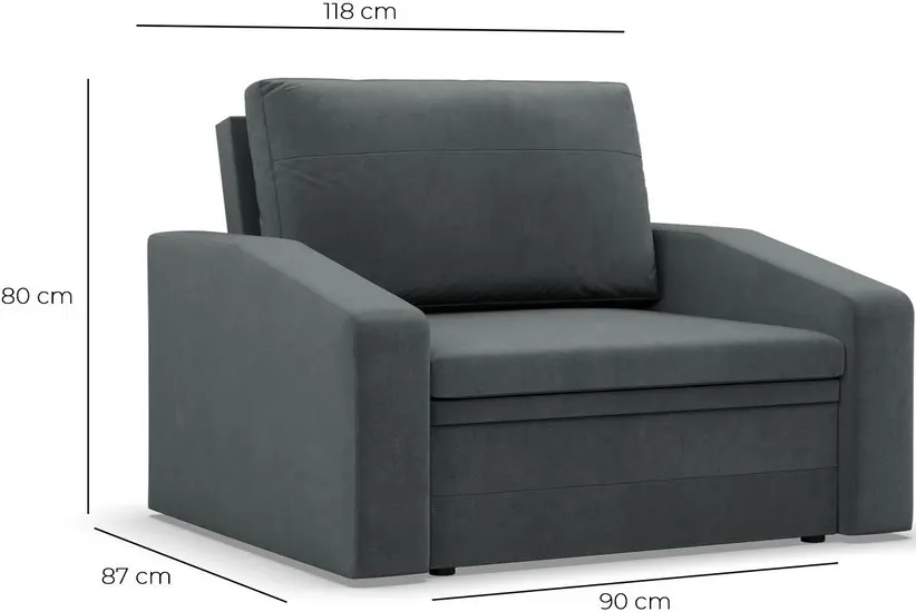 Fotoliu Magnifico Meble Orbit 90 Poso 022 (Dark Grey)