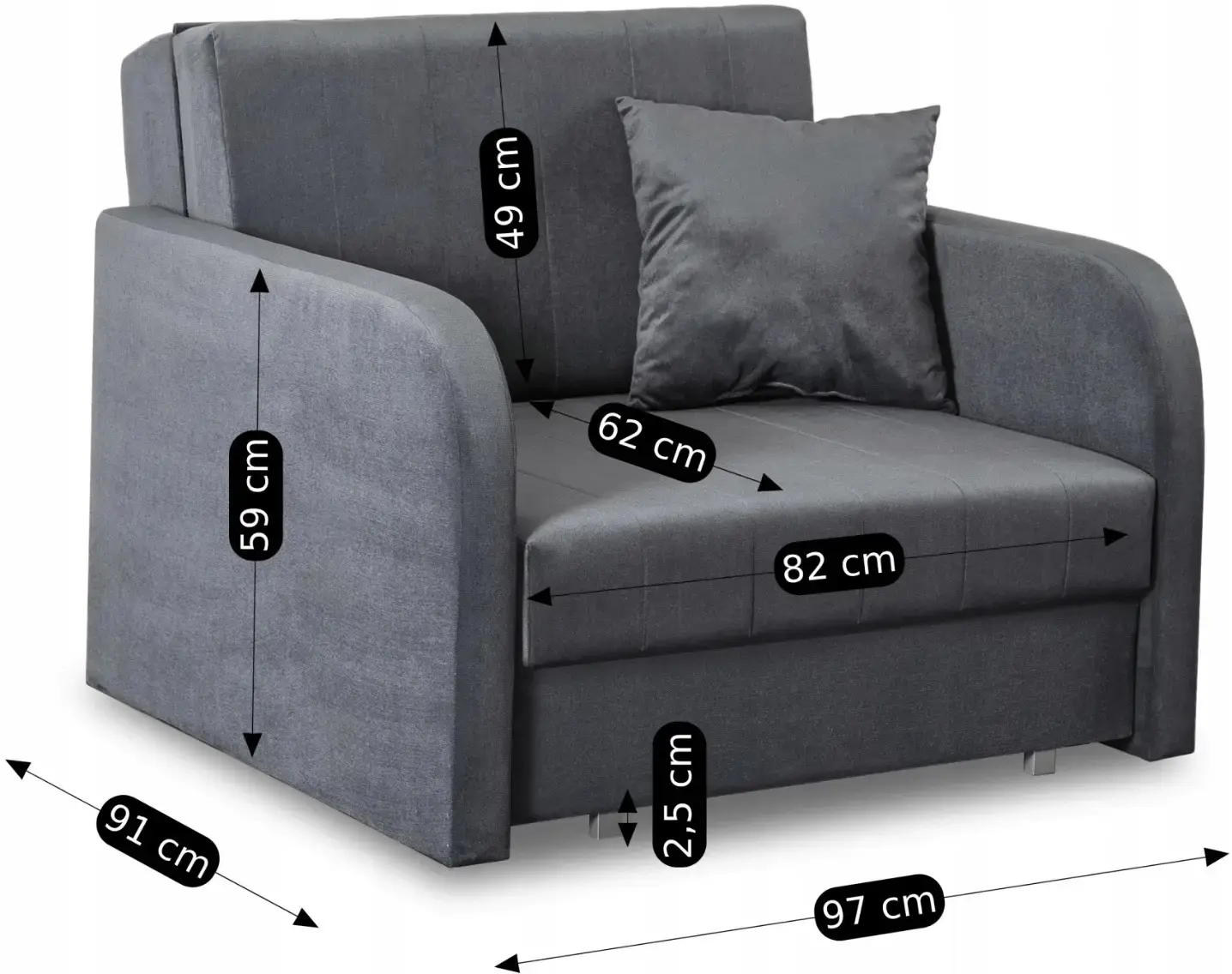 Set fotolii 2buc Mebel Elite Vero (Grey) - 9