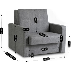 Set fotolii 2buc Mebel Elite Milan 1 (Grey) Thumb