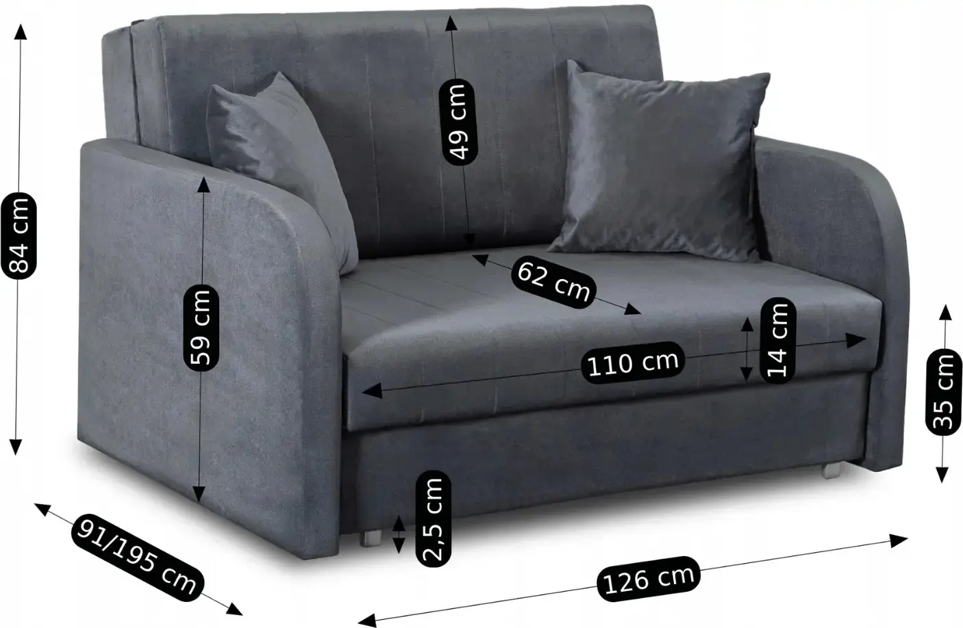 Set fotolii 2buc Mebel Elite Vero 2 (Grey) - 10