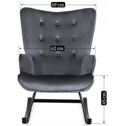 Fotoliu balansoar Mebel Elite Elis (Grey/Black) Thumb