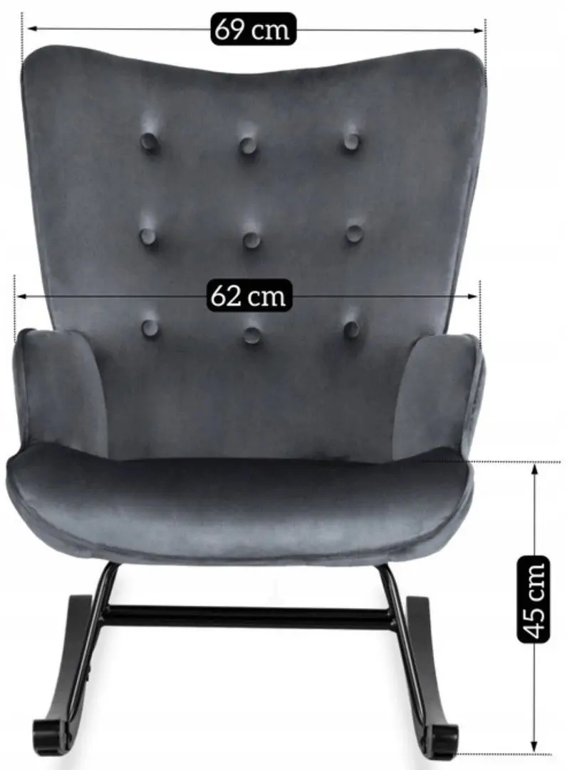 Fotoliu balansoar Mebel Elite Elis (Grey/Black)
