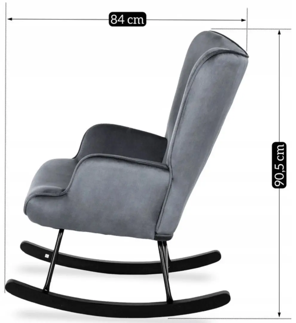 Fotoliu balansoar Mebel Elite Elis (Grey/Black)