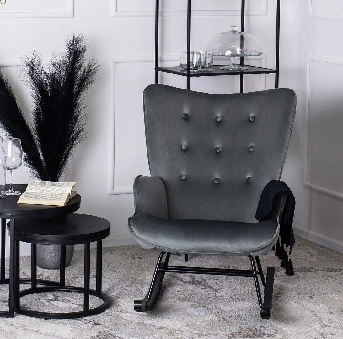 Fotoliu balansoar Mebel Elite Elis (Grey/Black)