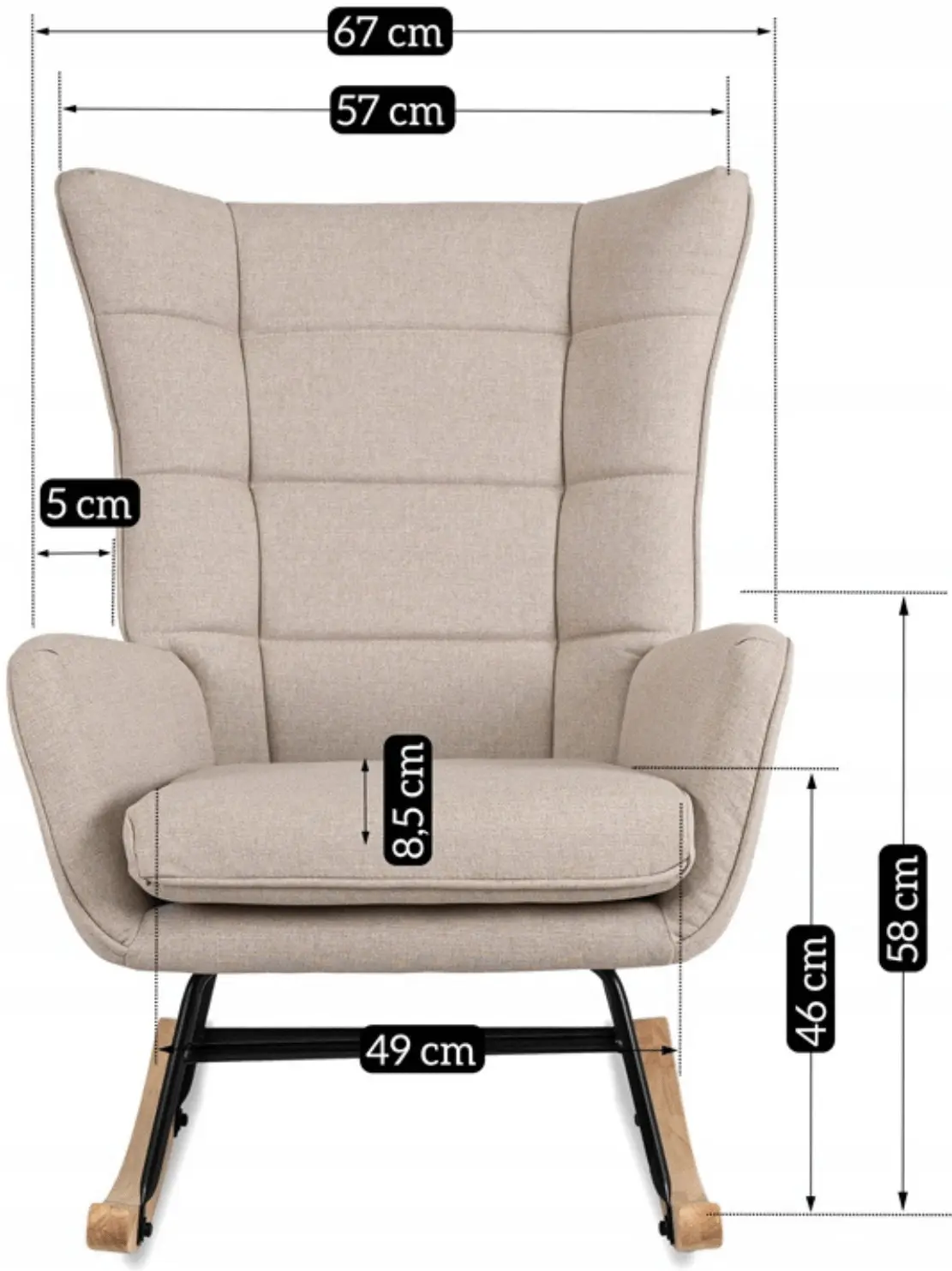 Fotoliu balansoar Mebel Elite Jackson (Beige) - 7