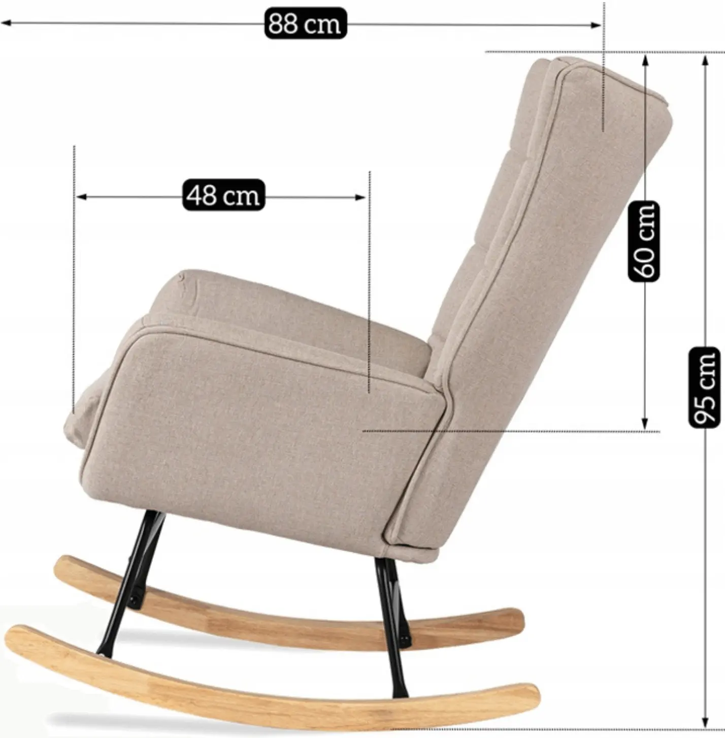 Fotoliu balansoar Mebel Elite Jackson (Beige) - 8