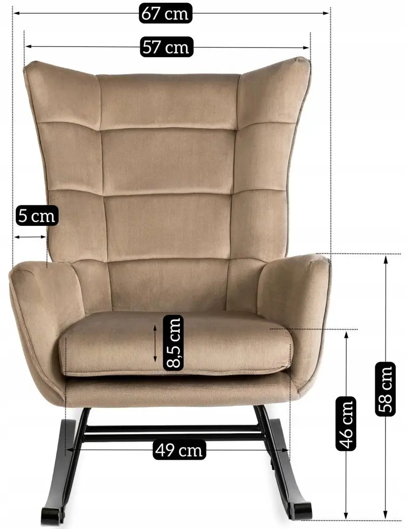 Fotoliu balansoar Mebel Elite Jackson (Beige/Black)