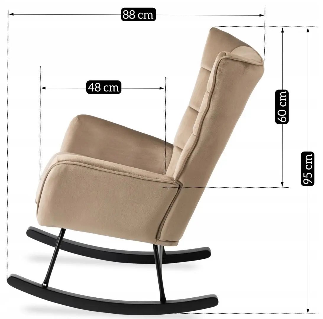 Fotoliu balansoar Mebel Elite Jackson (Beige/Black)