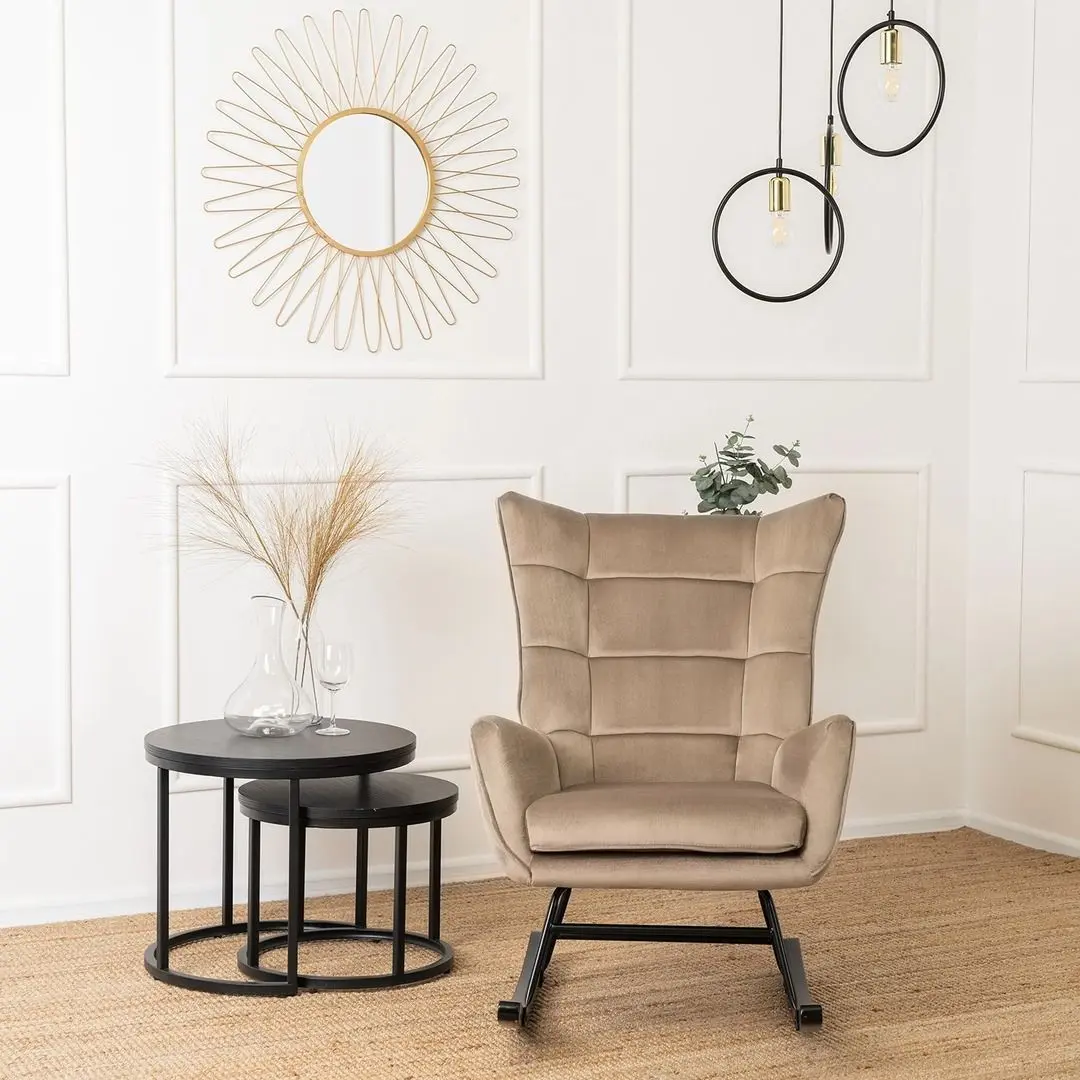 Fotoliu balansoar Mebel Elite Jackson (Beige/Black)