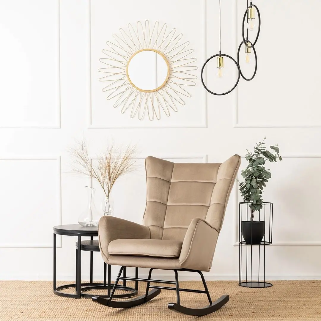 Fotoliu balansoar Mebel Elite Jackson (Beige/Black)