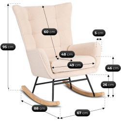 Fotoliu balansoar Mebel Elite Jackson (Beige/Oak) Thumb