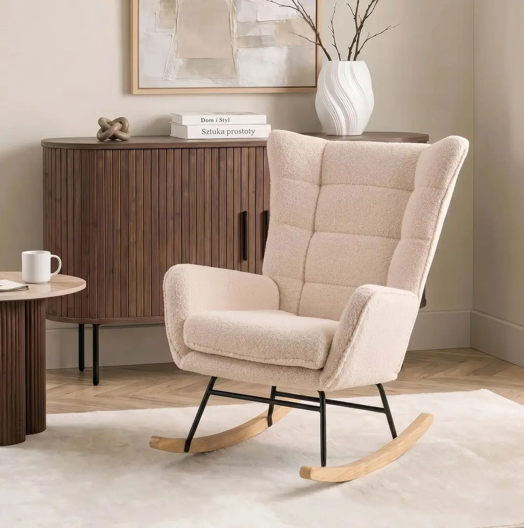 Fotoliu balansoar Mebel Elite Jackson (Beige/Oak)
