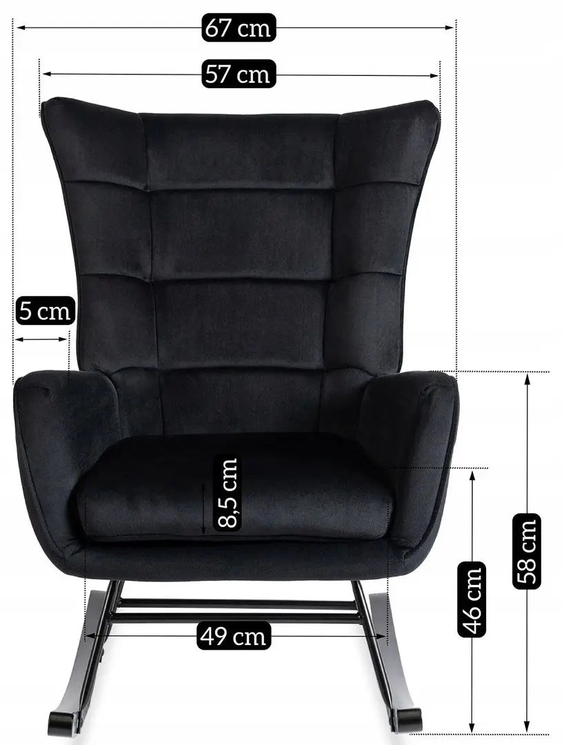 Кресло-качалка Mebel Elite Jackson (Black) - 3