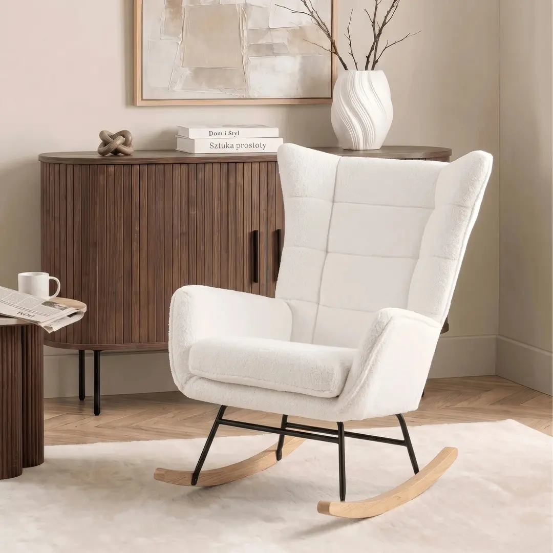 Fotoliu balansoar Mebel Elite Jackson (Cream/Oak)